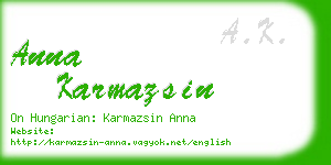 anna karmazsin business card